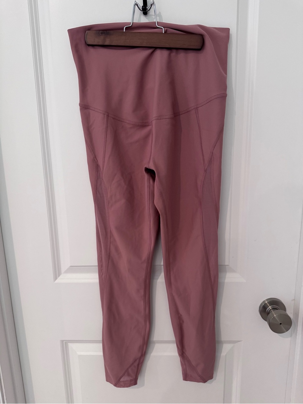 Maternity High-Waist Mauve Active Leggings